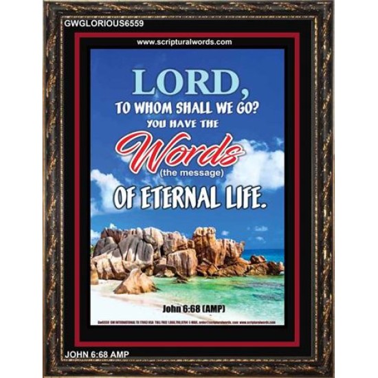WORDS OF ETERNAL LIFE   Biblical Art Acrylic Glass Frame    (GWGLORIOUS6559)   