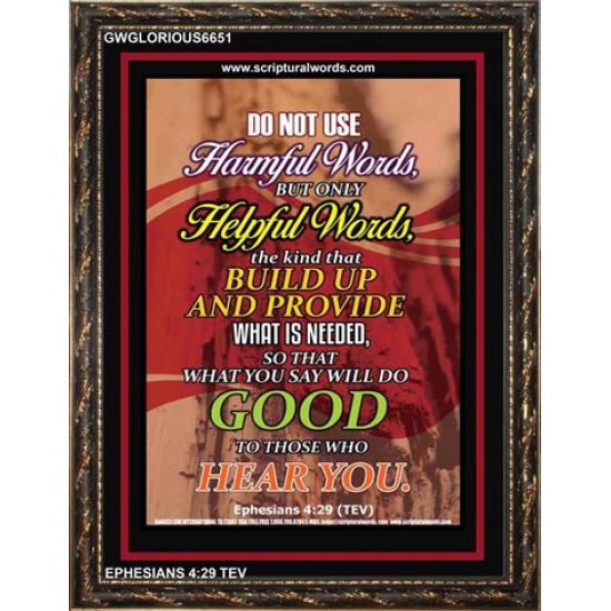 WATCH YOUR WORDS   Bible Scriptures on Love Acrylic Glass Frame   (GWGLORIOUS6651)   