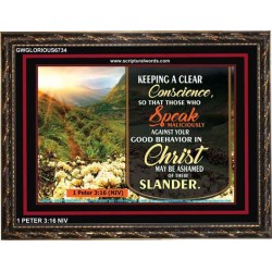 A CLEAR CONSCIENCE   Scripture Frame Signs   (GWGLORIOUS6734)   "45x33"