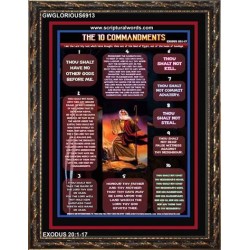 THE TEN COMMANDMENTS   Wooden Frame Scripture Art   (GWGLORIOUS6913)   