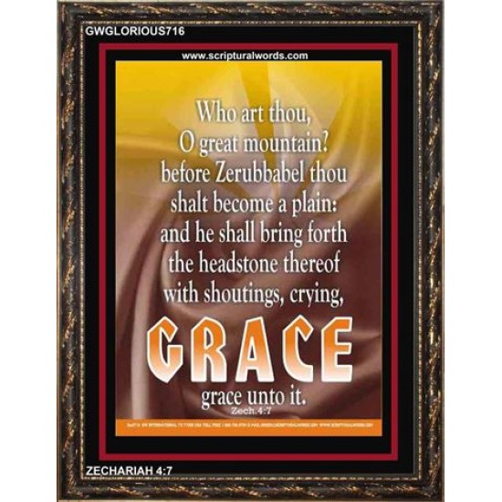 WHO ART THOU O GREAT MOUNTAIN   Bible Verse Frame Online   (GWGLORIOUS716)   