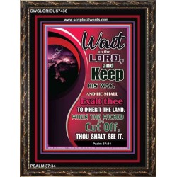 WAIT ON THE LORD   Framed Bible Verse Online   (GWGLORIOUS7436)   "33x45"