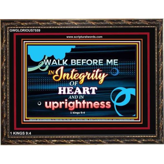 WALK IN INTEGRITY   Unique Bible Verse Frame   (GWGLORIOUS7559)   