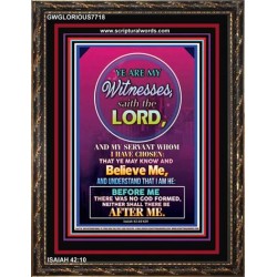 YE ARE MY WITNESSES   Custom Framed Bible Verse   (GWGLORIOUS7718)   "33x45"