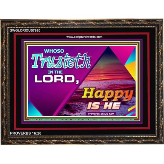 TRUST IN THE LORD   Framed Bedroom Wall Decoration   (GWGLORIOUS7920)   