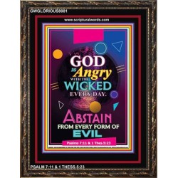 ANGRY WITH THE WICKED   Scripture Wooden Framed Signs   (GWGLORIOUS8081)   