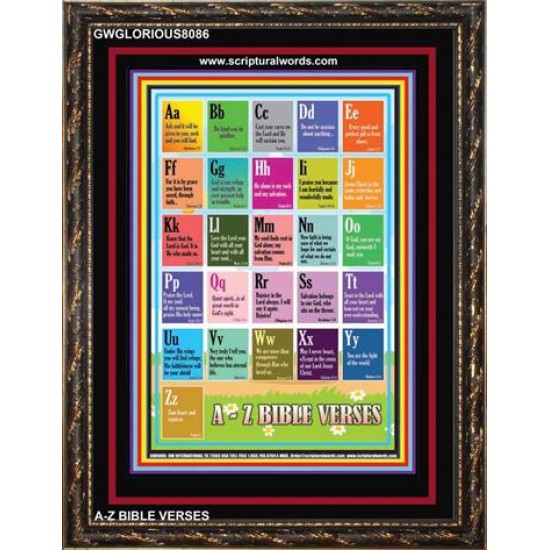 A-Z BIBLE VERSES   Christian Quotes Framed   (GWGLORIOUS8086)   