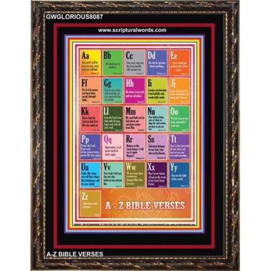 A-Z BIBLE VERSES   Christian Quotes Frame   (GWGLORIOUS8087)   