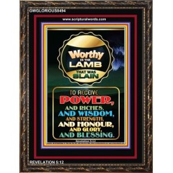 WORTHY IS THE LAMB   Framed Bible Verse Online   (GWGLORIOUS8494)   