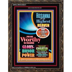 WORTHY TO RECEIVE ALL GLORY   Acrylic Glass framed scripture art   (GWGLORIOUS8631)   