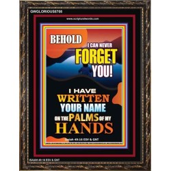 YOUR NAME WRITTEN  IN GODS PALMS   Bible Verse Frame for Home Online   (GWGLORIOUS8708)   
