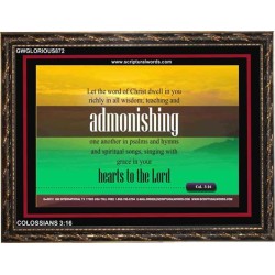 ADMONISHING ONE ANOTHER IN PSALMS   Framed Bible Verses   (GWGLORIOUS872)   