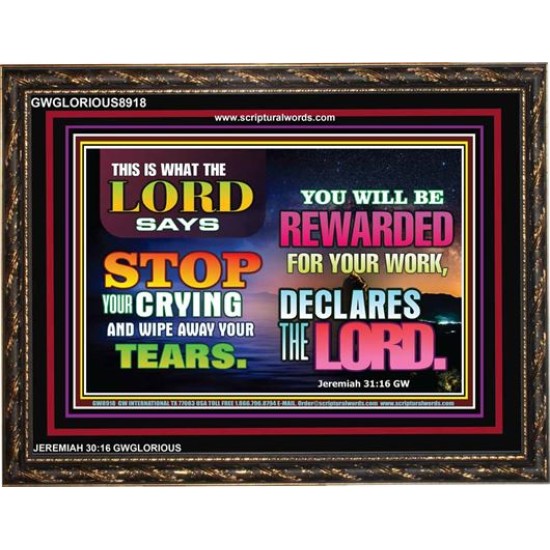 WIPE AWAY YOUR TEARS   Framed Sitting Room Wall Decoration   (GWGLORIOUS8918)   
