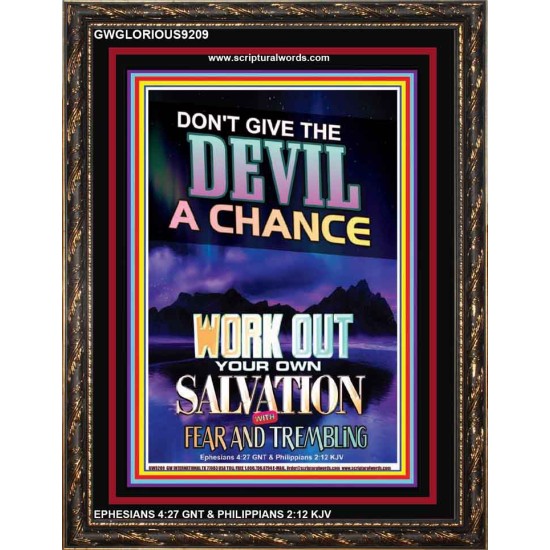 WORK OUT YOUR SALVATION   Bible Verses Wall Art Acrylic Glass Frame   (GWGLORIOUS9209)   