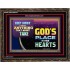WHAT IS GOD'S PLACE IN YOUR HEART   Large Framed Scripture Wall Art   (GWGLORIOUS9379)   "45x33"