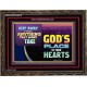 WHAT IS GOD'S PLACE IN YOUR HEART   Large Framed Scripture Wall Art   (GWGLORIOUS9379)   