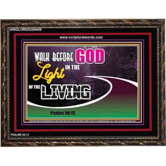 WALK BEFORE GOD IN THE LIGHT OF LIVING   Christian Artwork   (GWGLORIOUS9450)   