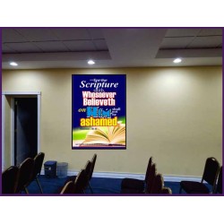 WHOSOEVER BELIEVETH   Acrylic Glass Frame Scripture Art   (GWJOY3297)   "37x49"