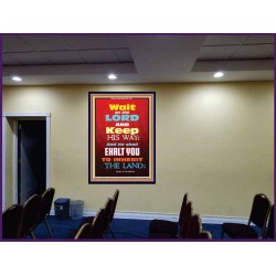 WAIT ON THE LORD   Bible Verses Wall Art Acrylic Glass Frame   (GWJOY6535)   "37x49"