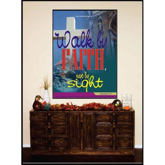 WALK BY FAITH   Inspirational Wall Art Wooden Frame   (GWJOY1631)   