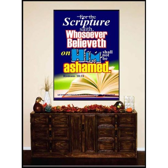 WHOSOEVER BELIEVETH   Acrylic Glass Frame Scripture Art   (GWJOY3297)   