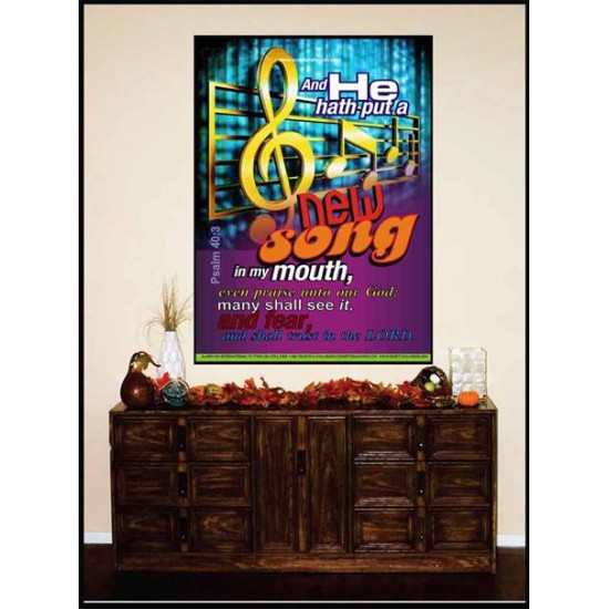 A NEW SONG IN MY MOUTH   Framed Office Wall Decoration   (GWJOY3684)   
