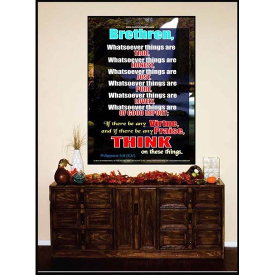 WHATSOEVER THINGS ARE TRUE   Scripture Wood Framed Signs   (GWJOY3878)   