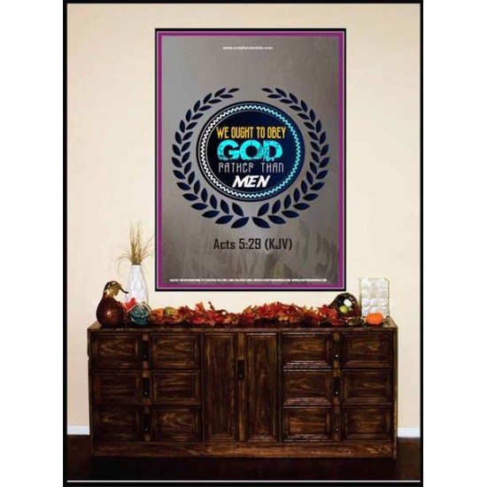 WE OUGHT TO OBEY GOD   Inspirational Bible Verse Framed   (GWJOY4142)   