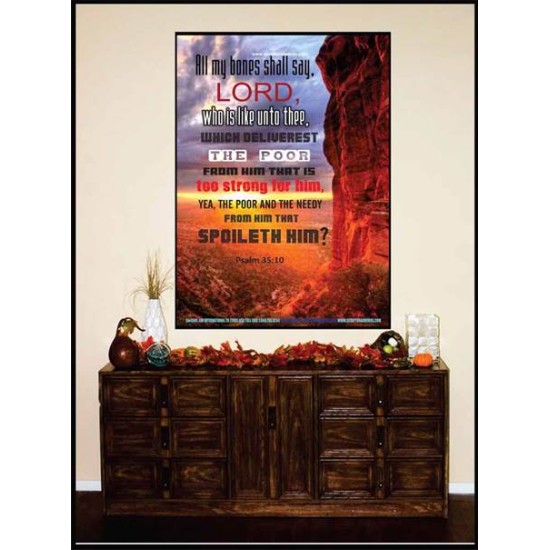 WHO IS LIKE UNTO THEE   Biblical Art Acrylic Glass Frame   (GWJOY4500)   