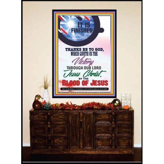 BY THE BLOOD OF JESUS   Contemporary Christian Wall Art Acrylic Glass frame   (GWJOY5113)   