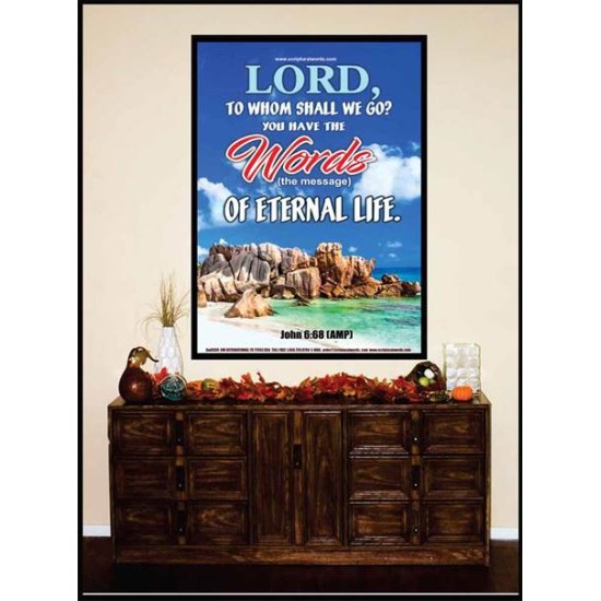 WORDS OF ETERNAL LIFE   Biblical Art Acrylic Glass Frame    (GWJOY6559)   