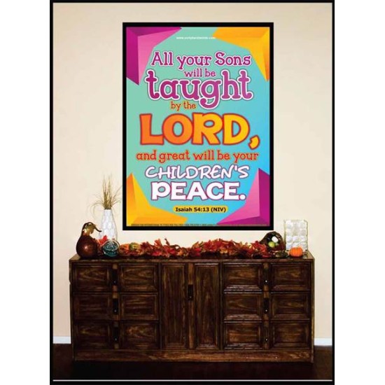 YOUR CHILDREN SHALL BE TAUGHT BY THE LORD   Modern Christian Wall Dcor   (GWJOY6841)   
