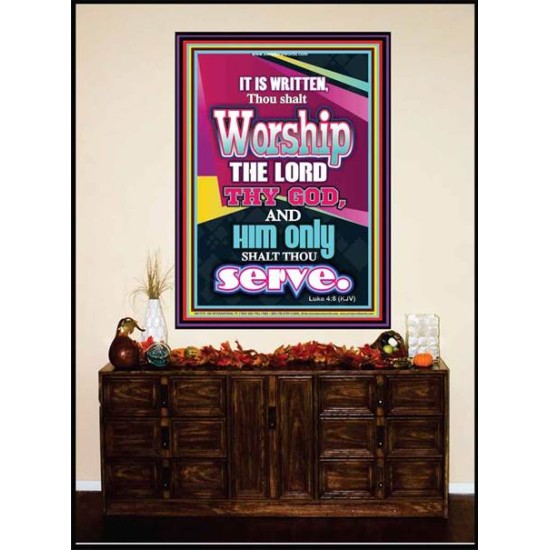 WORSHIP THE LORD THY GOD   Frame Scripture Dcor   (GWJOY7270)   