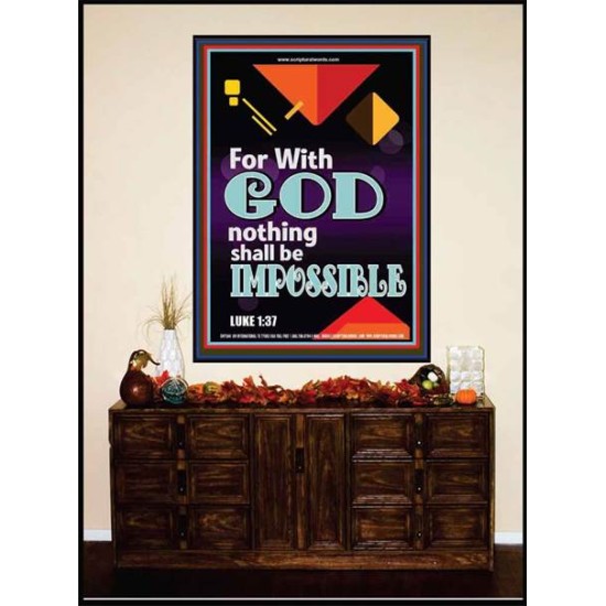 WITH GOD NOTHING SHALL BE IMPOSSIBLE   Frame Bible Verse   (GWJOY7564)   