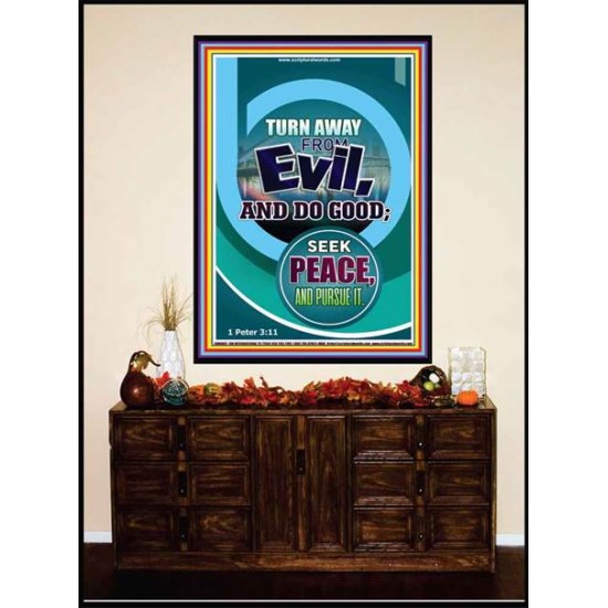 TURN AWAY FROM EVIL   Encouraging Bible Verses Framed   (GWJOY8082)   