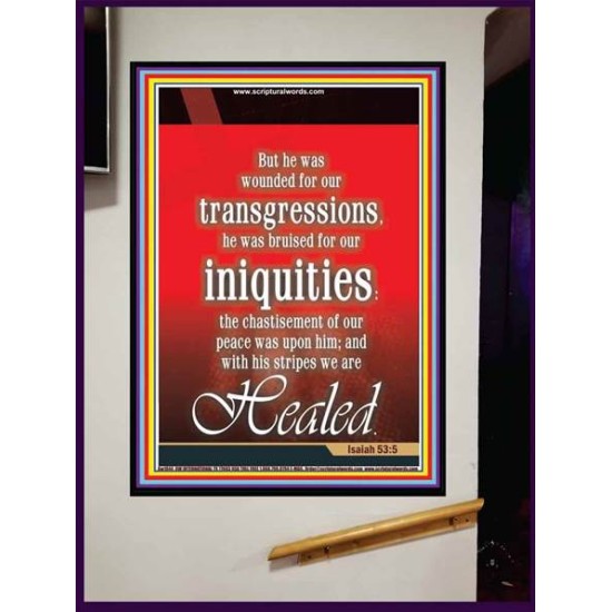 WOUNDED FOR OUR TRANSGRESSIONS   Acrylic Glass Framed Bible Verse   (GWJOY1044)   