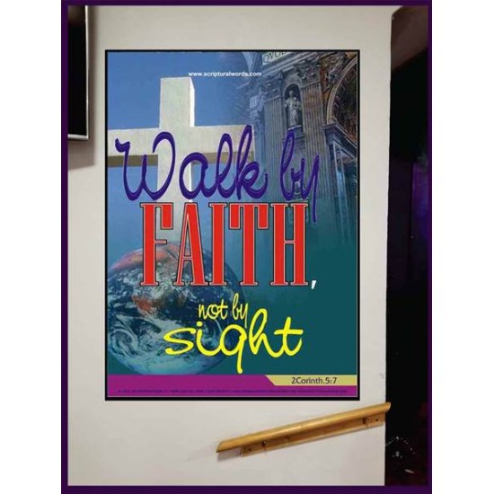 WALK BY FAITH   Inspirational Wall Art Wooden Frame   (GWJOY1631)   