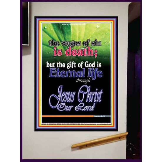 WAGES OF SIN IS DEATH   Christian Paintings Acrylic Glass Frame   (GWJOY1640)   