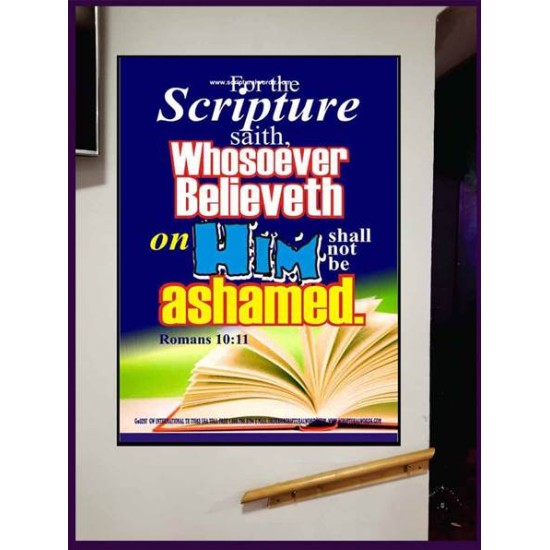 WHOSOEVER BELIEVETH   Acrylic Glass Frame Scripture Art   (GWJOY3297)   