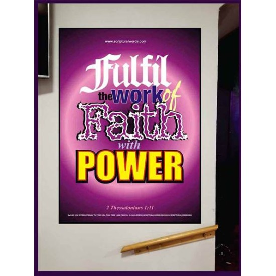 WITH POWER   Frame Bible Verses Online   (GWJOY3422)   