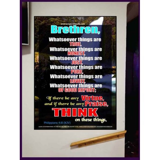 WHATSOEVER THINGS ARE TRUE   Scripture Wood Framed Signs   (GWJOY3878)   