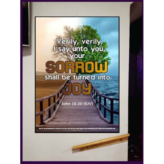 YOUR SORROW SHALL BE TURNED INTO JOY   Christian Paintings Acrylic Glass Frame   (GWJOY4118)   