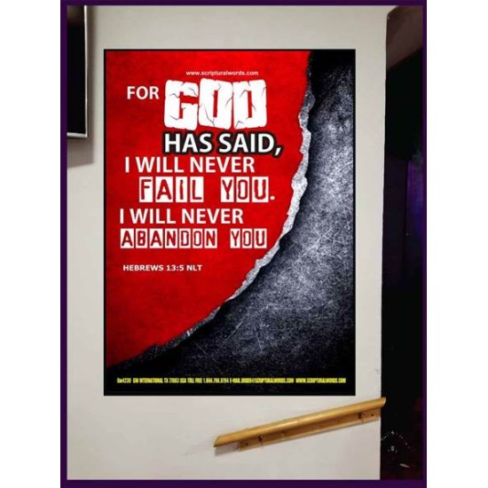 WILL NEVER FAIL YOU   Framed Scripture Dcor   (GWJOY4239)   