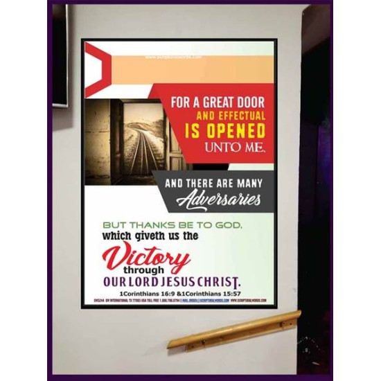 A GREAT DOOR AND EFFECTUAL   Christian Wall Art Poster   (GWJOY5244)   