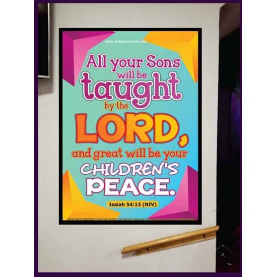 YOUR CHILDREN SHALL BE TAUGHT BY THE LORD   Modern Christian Wall Dcor   (GWJOY6841)   