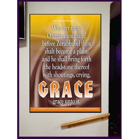 WHO ART THOU O GREAT MOUNTAIN   Bible Verse Frame Online   (GWJOY716)   