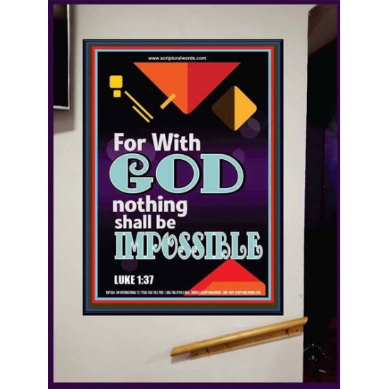 WITH GOD NOTHING SHALL BE IMPOSSIBLE   Frame Bible Verse   (GWJOY7564)   