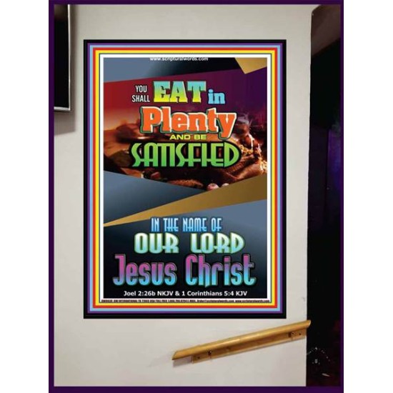 YOU SHALL EAT IN PLENTY   Bible Verses Frame for Home   (GWJOY8038)   