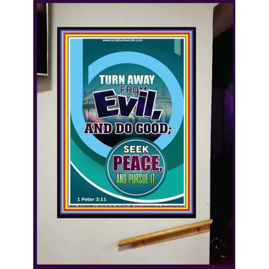 TURN AWAY FROM EVIL   Encouraging Bible Verses Framed   (GWJOY8082)   