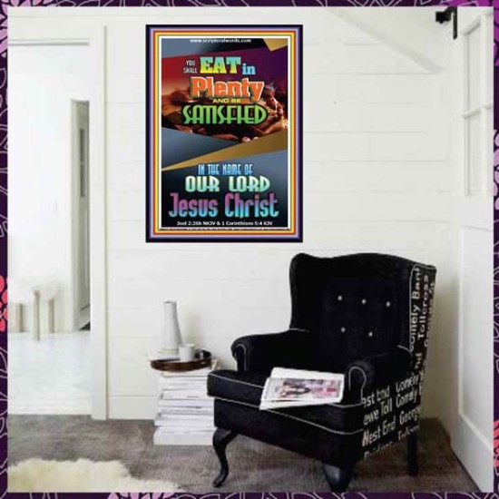 YOU SHALL EAT IN PLENTY   Bible Verses Frame for Home   (GWJOY8038)   